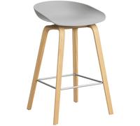 HAY - AAS 32 2.0 Bar Stool 65 cm, Lacquered Oak / Concrete Grey - Concrete Grey