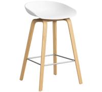 HAY - AAS 32 2.0 Bar Stool 65 cm, Lacquered Oak / White - White