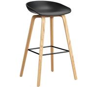 HAY - AAS 32 2.0 Bar Stool 75 cm, Lacquered Oak / Black/Black - Black