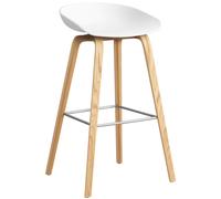 HAY - AAS 32 2.0 Bar Stool 75 cm, Lacquered Oak / White - White
