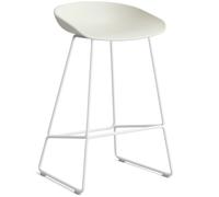 HAY - AAS 38 2.0 Bar Stool 65 cm, Stainless Steel White / Melange Cream - Melange Cream