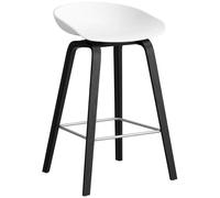 HAY - AAS 32 2.0 Bar Stool 65 cm, Black Lacquered Oak / White - White