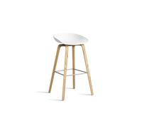 HAY AAS32 Bar Stool H75 Oak/Stainless Steel/ White