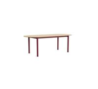 HAY Annex Oblong Dining Table L220 Lacquered Oak/Barn Red