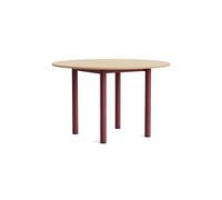 HAY Annex Round Dining Table Ø120 Lacquered Oak/Barn Red