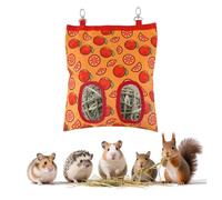 Hay Bag for Rabbits,9.8 X 11.4 Inch Guinea Pig Bunny Hay Feeder,2 Hole Guinea Pig Rabbit Feeder for Rabbit,Forage Sack for Chinchillas and Other Small Pets (Red)