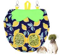 Hay Bag Guinea Pigs, dellyy Rabbit Food Bag, Hay Bag, Guinea Pigs, Small Animal Feeder, for Rabbit, Chinchilla, Hamster, Small Animals, with 2 Windows (Blue, 2)
