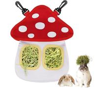 Hay Bag Guinea Pigs, dellyy Rabbit Food Bag, Hay Bag, Guinea Pigs, Small Animal Feeder, for Rabbit, Chinchilla, Hamster, Small Animals, with 2 Windows (White, 2)