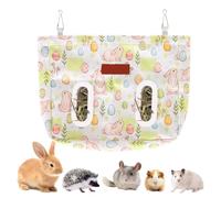 Hay Bag with 2 Holes Chew Resistant Adjustable Large | Hay bag dispenser for rabbits and hamsters for small animals chinchilla in animal cage at home and in the living room