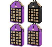 Hay Bags for Horses,3 Packs Slow Feed Hay Bags for Goats,Sheep,Donkey,600D Reinforced Oxford Hay Feed Bags with Front Hay Nets Design, Easy to Fill and Hang with Large Opening (3Purple+1Black)