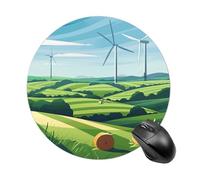 Hay Bale Pattern Mouse Pad - Ultra Thin, 7.8 Inch Round Mousepad with Non-Slip Rubber Base, Waterproof Mouse Mat for Office, Gaming