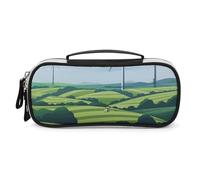 Hay Bale Pattern Pencil Case with Handle, Large Capacity PU Leather Pencil Bag Office Organizer, Portable Cosmetic Bag for Travel, Home