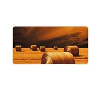 Hay Bales Desk Pad，Multifunctional Smooth Generic Keyboard Pad，Extended X Large Portable and Washable Desk Mat for PC Gaming, Office & Home Use