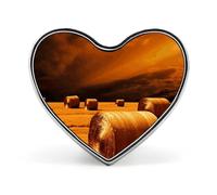 Hay Bales Heart Shape Lapel Pin Personalized Pinback Button Badges Retro Punk Button Pin Kawaii Heart Badges for Men Women Clothes Bags Hats & Gift