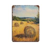 Hay Bales Painting Tin Sign Vintage Metal Pub Club Cafe Bar Home Wall Art Decoration Poster Retro 12x16inch(30x40cm)