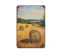 Hay Bales Painting Tin Sign Vintage Metal Pub Club Cafe Bar Home Wall Art Decoration Poster Retro 8x12inch(20x30cm)