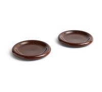 HAY - Barro Plate Set of 2 Ø18 cm, Burgundy - Red