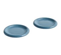 HAY - Barro Plate Set of 2 Ø18 cm, Dark Blue - Dark Blue