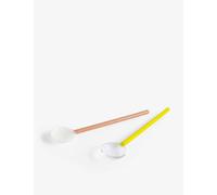 Hay Bright Yellow and Brown Tinted Glass Spoons Set of Two