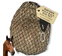 hay chix Half Bale Slow Feed Hay Net for Horses - 1 3/4" Holes - Gold Rope