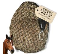 Hay Chix Hay Net for Horses | Slow Feed Hay Bag Feeder | Marine-Grade UV Treated Nylon | Holds 4-6 Flakes | Half Bale Net | 1 3/4" Holes | Oat Rope Color