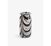 Hay Coffee and White Splash Swirl-pattern Glass Vase