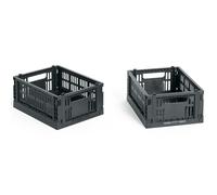 HAY - Colour Crate Mini Storage 2-pack, Charcoal - Charcoal