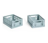 HAY - Colour Crate Mini Storage 2-pack, Dusty Blue - Dusty Blue