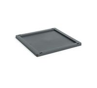 HAY - Colour Crate Plastic Medium Square / Cube Lid, Charcoal - Charcoal