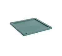 HAY - Colour Crate Plastic Medium Square / Cube Lid, Dark Green - Dark Green