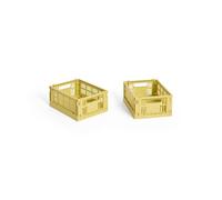 HAY Colour Crate Storage Box Mini Set of 2 Dusty Yellow