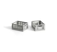 HAY Colour Crate Storage Box Mini Set of 2 Light Gray