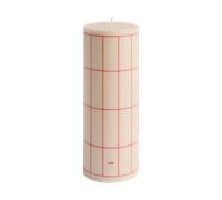 HAY Column Candle block candle large 25 cm Off white-red grid check