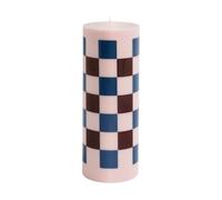HAY Column Candle block candle large 25 cm Pink-bordeaux-dark blue check