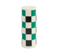 HAY Column Candle block candle medium 20 cm Off white-green-black check
