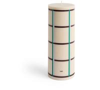 HAY - Column Pillar Candle Large, Green / Off-white / Silver / Bordeaux - Green