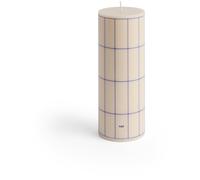 HAY - Column Pillar Candle Medium, Blue / Off-white - Blue