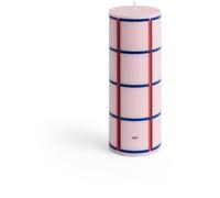 HAY - Column Pillar Candle Medium, Red / Dark Blue / Light Pink - Red