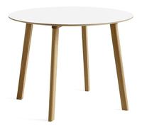 HAY - CPH Deux 220 2.0 Table Ø100 cm, Pearl White / Water-based Lacquered Oak - Pearl White