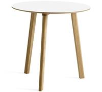 HAY - CPH Deux 220 2.0 Table Ø75 cm, Pearl White / Water-based Lacquered Oak - Pearl White