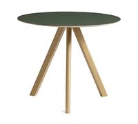 HAY CPH20 2.0 dining table Ø90 cm Green linoleum-lacquered oak