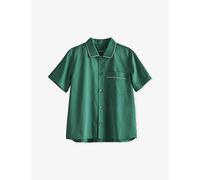 Hay Emerald Green Outline Contrast-trim Organic-cotton Pyjama Shirt Xs/s
