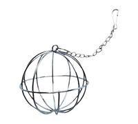 Hay Feeder Ball - Metal Wire Round Feeder Design, Grass Rack Storage Globe, Enrichment Activity Holder, Compact Animal Feeding Tool for Rabbits, Rodents Indoor and Cage Use Accessories