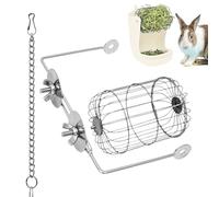 Hay Feeder for Rabbits - Stainless Steel Hay Feeder for Hamsters | Hay Feeder for Rabbits, Dispenser, Stand and Bowl for Hamster Cages and Chinchillas for PE