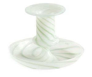 HAY - Flare Stripe Milk Candle Holder 7,5 cm Green - Green
