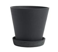 HAY - Flowerpot With Saucer Black, Ø17.5 cm L - Black