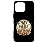 Hay Girl Club Funny Retro Badge Farm Horse Country Western Case for iPhone 16 Pro