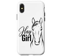 Hay Girl Funny Equestrian Horse Lover Line Art Case for iPhone X/XS