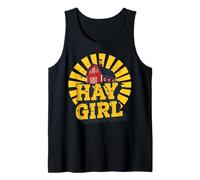 Hay Girl Funny Retro Red Barn Sunburst Country Farmer Tank Top