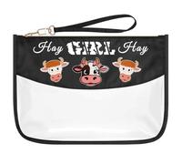 Hay Girl Gift Cow Themed Makeup Bag Cow Gift for Women Teen Girls Cosmetic Bag Cow Lover Crazy Cow Lady Gifts Christmas Birthday Gifts for Cow Farmer Friends Sister Clear PVC Travel Toiletry Pouch